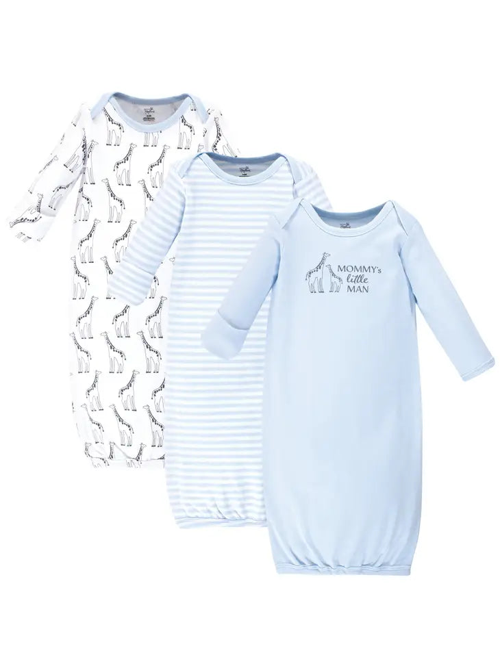 Newborn Baba Giraffe Printed Dress In Blended Stuff Light Green Color