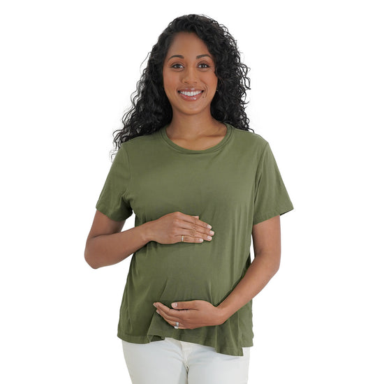 Kindred Bravely Bamboo Everyday Nursing & Maternity T-shirt (Oatmeal  Stripe)