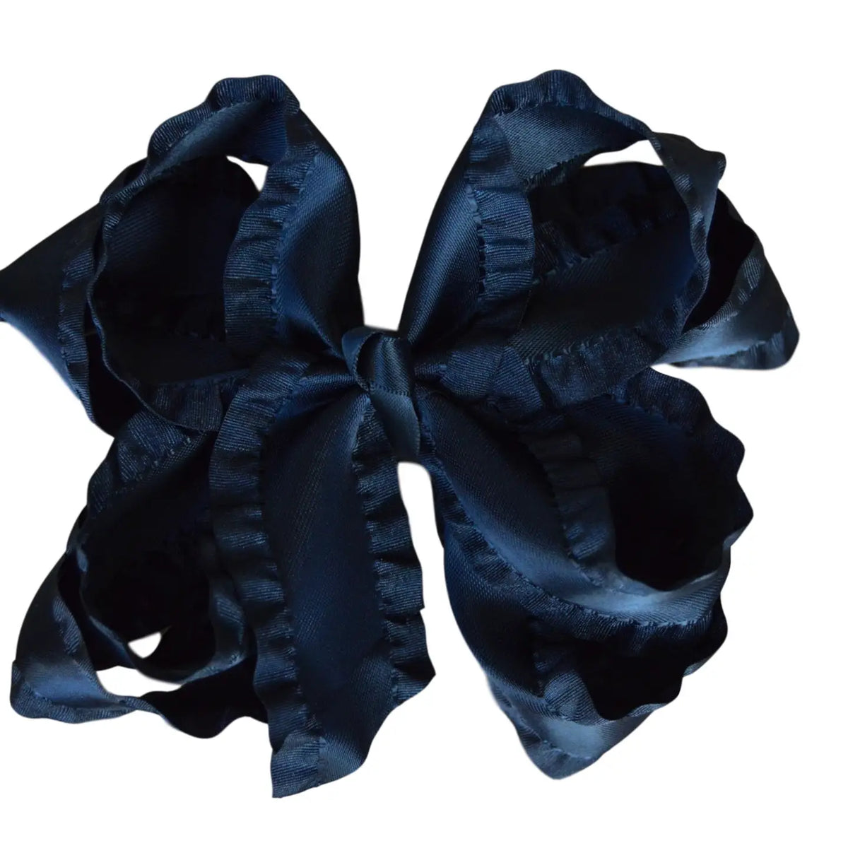 Double Ruffle Bow with Alligator Clip - Black – Our New Baby! Inc