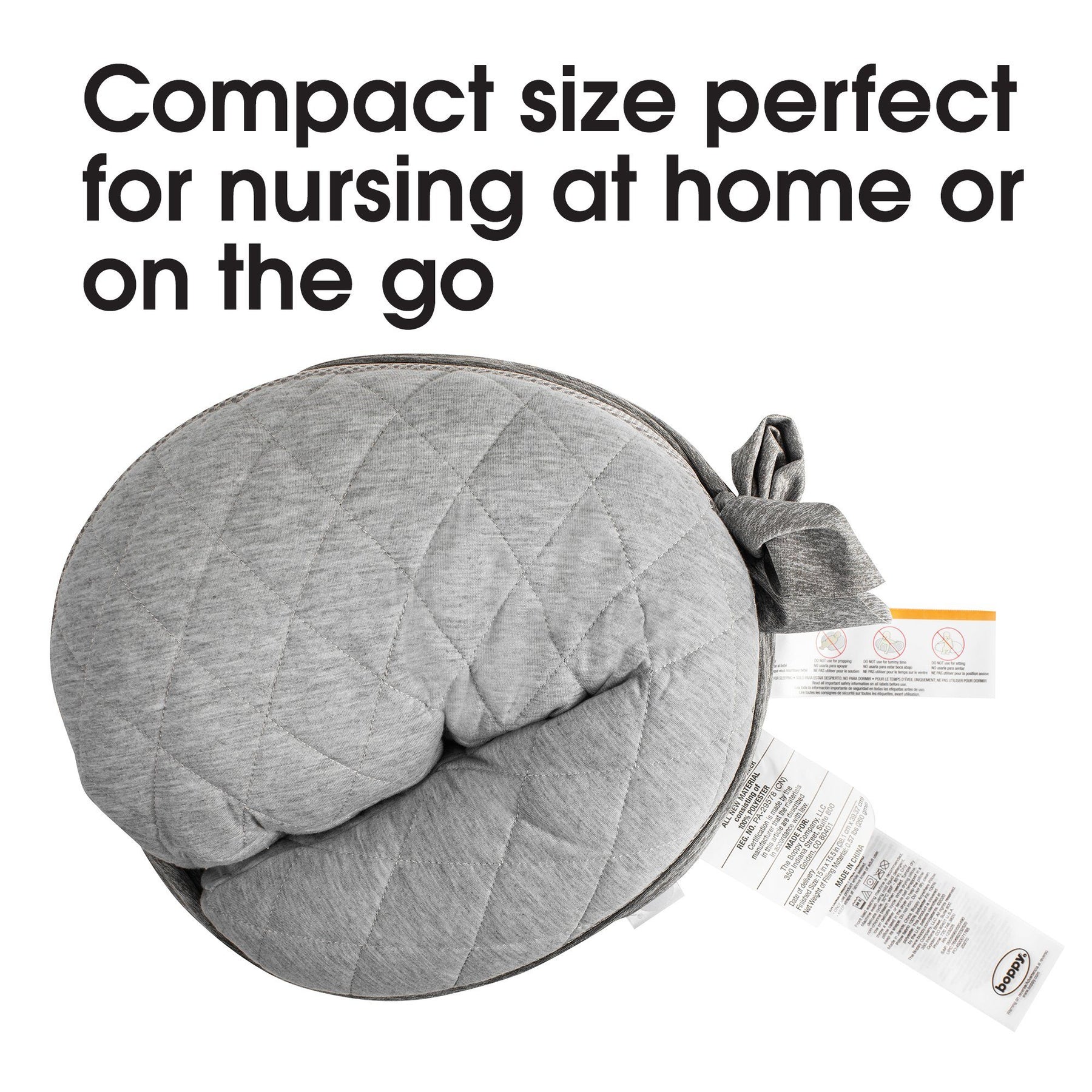 Boppy Anywhere Nursing Pillow Support, Soft Gray
