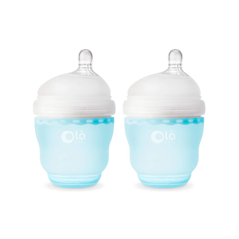 Olababy GentleBottle, Silicone Baby Bottle - 8oz, Mint 2-Pack